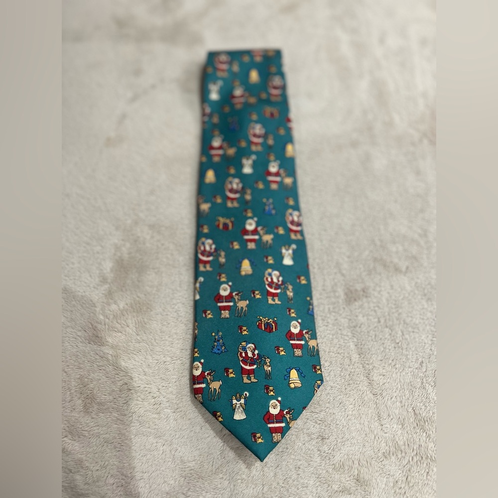 Robert Stock vintage Teal Christmas Tie